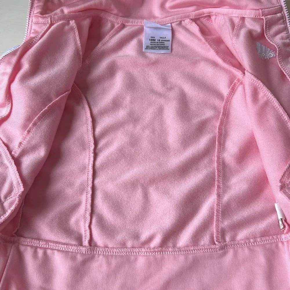 Adidas Light Pink Zip-Up Jacket Toddler 18 Months